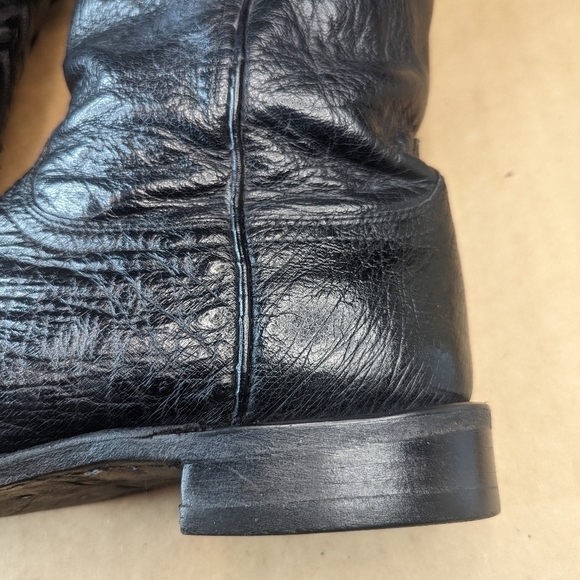 Lucchese Boots men's size 9EE Exotic Genuine Black Smooth Ostrich classi… - Picture 8 of 13